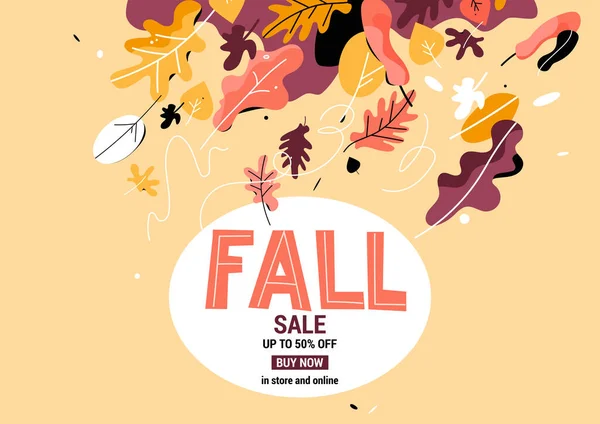 Πώληση Φθινόπωρο φύλλα σεζόν εικονογράφηση — Διανυσματικό Αρχείο