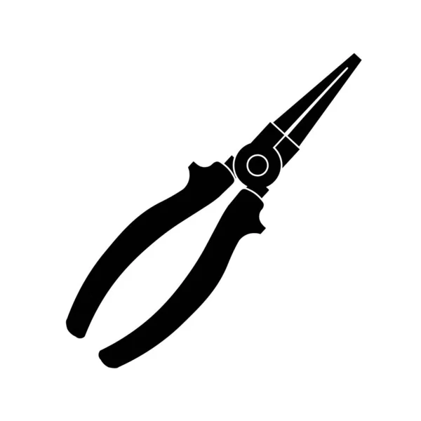 Technical Electric Long Nose Pliers Icon — Stock Vector