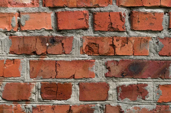 Stare Tło Ściany Poplamionymi Czerwonymi Cegłami Abstrakcyjne Tło Zbliżenie — Zdjęcie stockowe