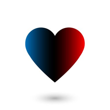 Beyaz üzerine kalp şeklinde sosyal ağ simgesi gibi