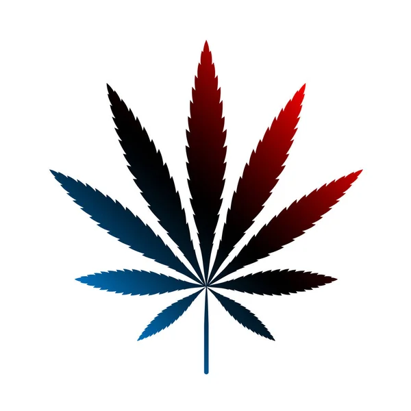 シンプルなベクトル大麻の葉シルエット — ストックベクタ