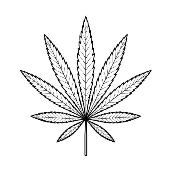 Semplice Vettore Cannabis Leaf Silhouette — Vettoriale Stock