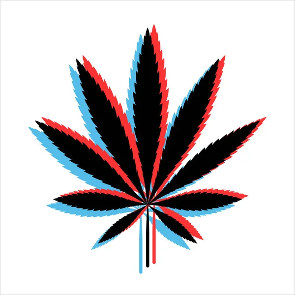 Einfacher Vektor Cannabis Leaf Silhouette — Stockvektor