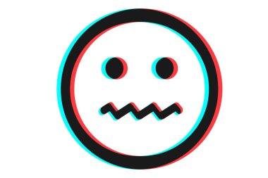 Gülümseyen ikon Vektör illüstrasyonu mavi ve siyah renklerde