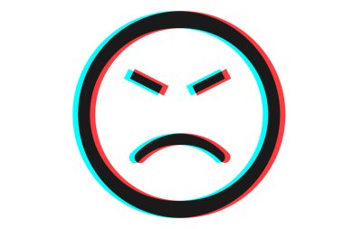 Gülümseyen ikon Vektör illüstrasyonu mavi ve siyah renklerde