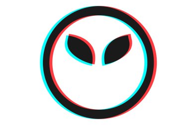 Gülümseyen ikon Vektör illüstrasyonu mavi ve siyah renklerde