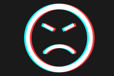 Gülümseyen ikon Vektör illüstrasyonu mavi ve beyaz renklerde