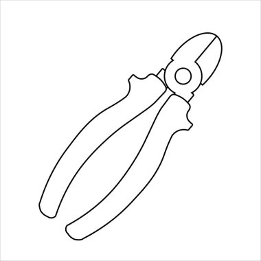 Yan kesiciler çapraz tel kesme pense simgesi