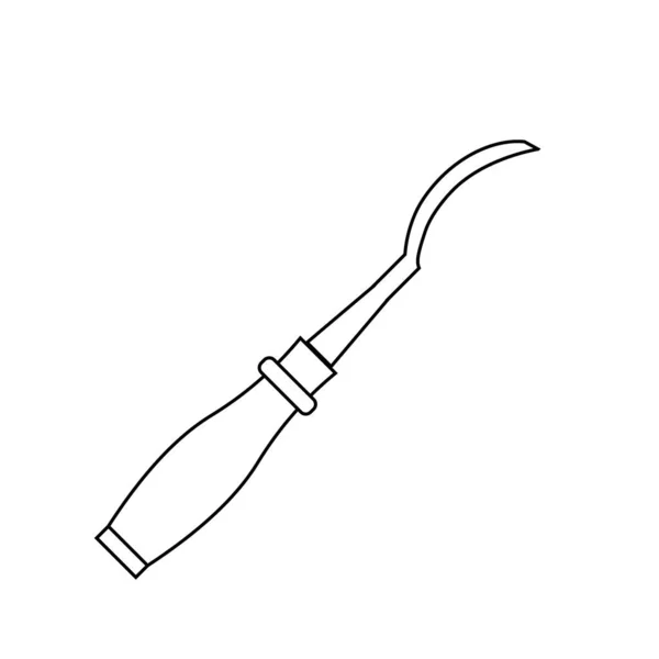 Chisel Ikon Skuggreflektion Design — Stock vektor