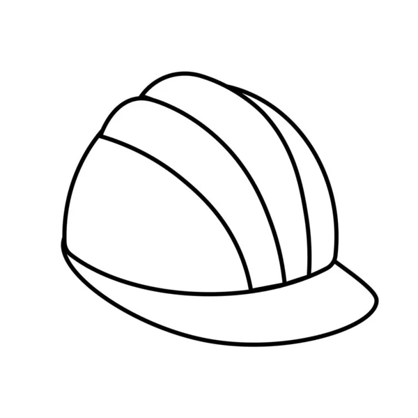 Construction Safety Work Helmet Line Style Icon — Stock Vector