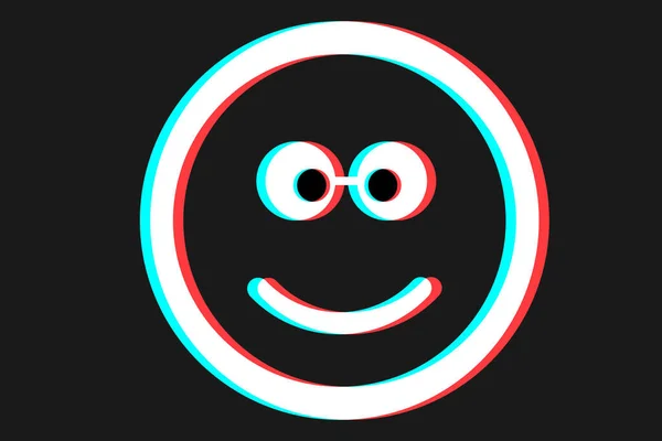 Gülümseyen ikon Vektör illüstrasyonu mavi ve beyaz renklerde