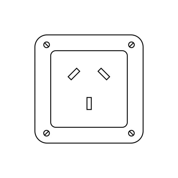 Socket Plug Pictogram Geïsoleerde Vector — Stockvector