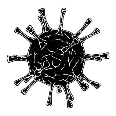Coronavirus Bakteri Hücre Simgesi, 2019-nCoV, Covid-2019, Covid-19 Coronavirus Bakteri