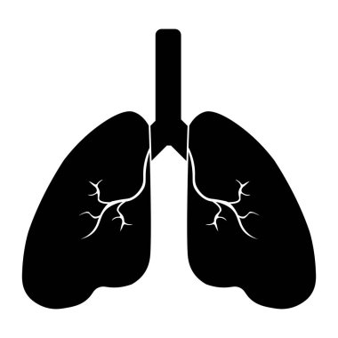 Akciğer insan ikonu, solunum sistemi sağlıklı akciğerler düz tıbbi organ ikonu