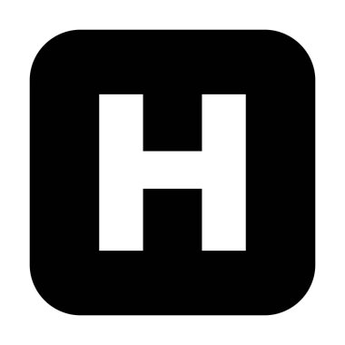 Basit bir hastane ikonu. İnşaat veya web sitesinde imza, logo