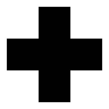 Tıbbi haçın basit bir tasviri. İzole edilmiş düz simge