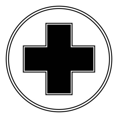 Tıbbi haçın basit bir tasviri. İzole edilmiş düz simge