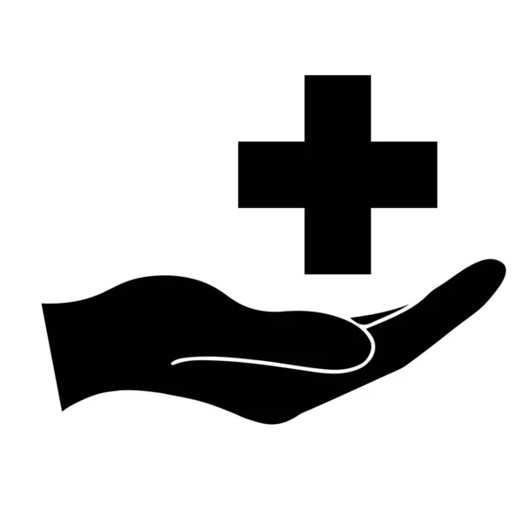 Cruz Símbolo Atención Médica Icono Simple Ilustración Mano — Archivo Imágenes Vectoriales