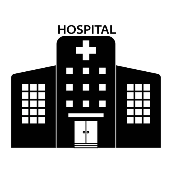 Icono Del Hospital Salud Diseño Plano Concepto Médico Con Edificio — Vector de stock