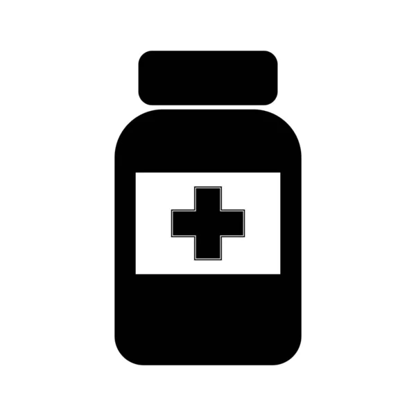 Tabletas Médicas Frasco Pastillas Ilustración Plana Simple — Archivo Imágenes Vectoriales