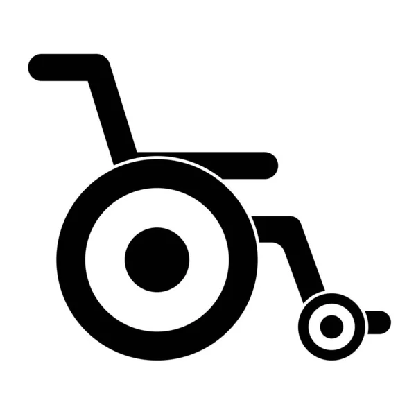Tekerlekli Sandalye Sembolü Beyaz Arkaplanda Düz Simge Çizimi — Stok Vektör
