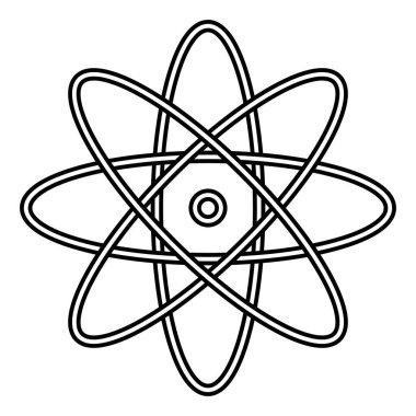 Atom simgesi çizici vektörü. Basit atom sembolü