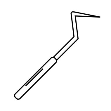 Diş tedavisi ikonu ve cerrahi diş aleti çizimi