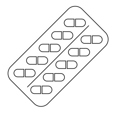 Su toplamış haplar. Web tasarımı için kapsüllerin düz çizimi