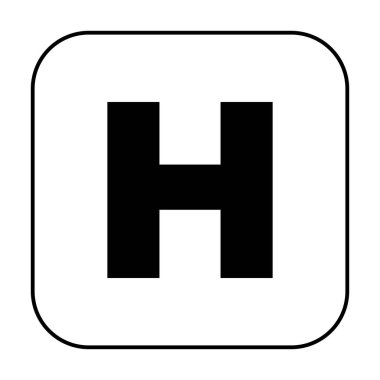 Basit bir hastane ikonu. İnşaat veya web sitesinde imza, logo