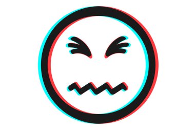 Gülümseyin ya da Emoji simgesi mavi ve beyaz renklerle gösterilsin