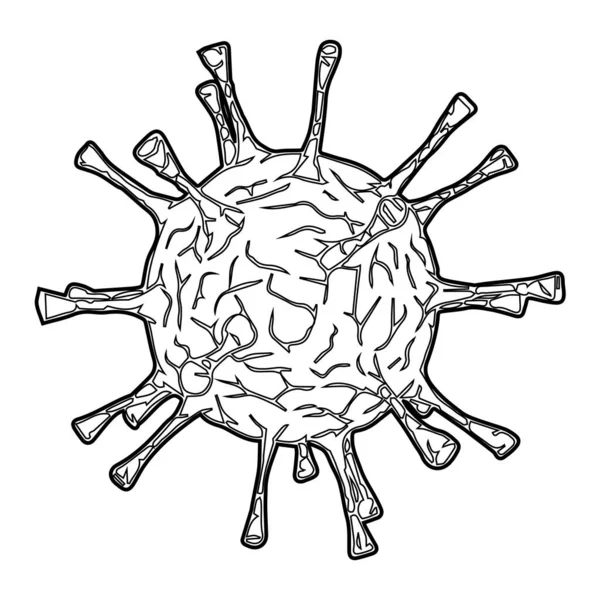 Coronavirus Bacteria Cell Icon 2019 Ncov Covid 2019 Covid Novel — Archivo Imágenes Vectoriales