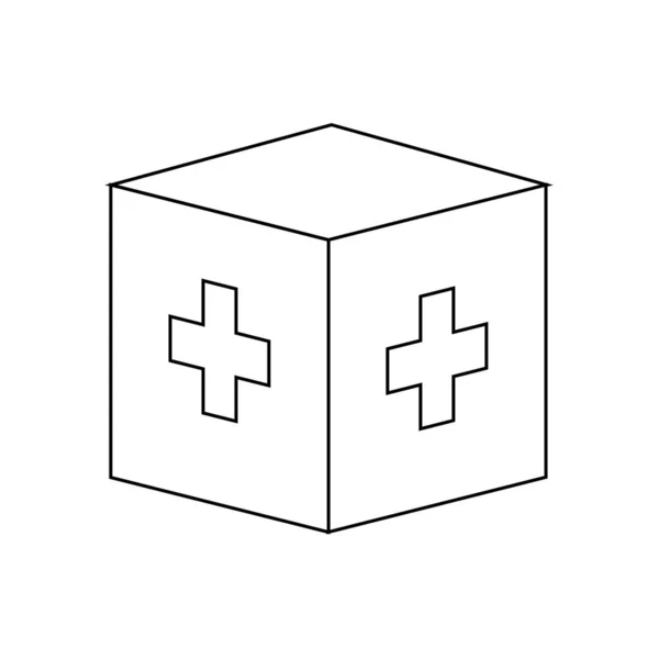 Caja Médica Botiquín Ilustración Elementos Simples Iconos Conceptos Médicos — Vector de stock