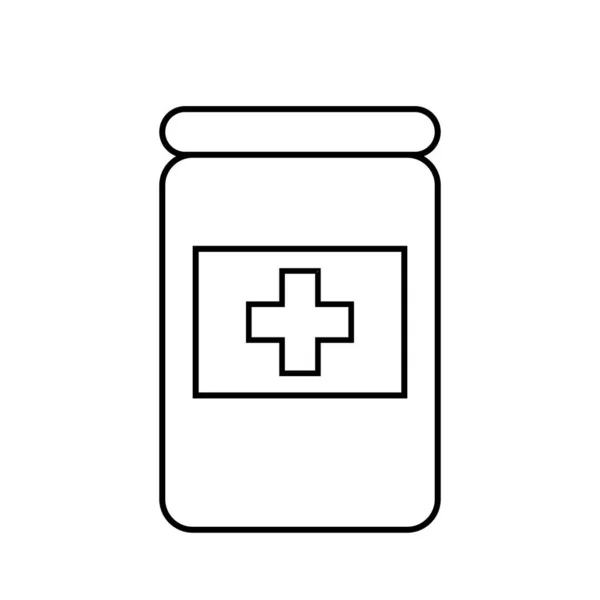 Tabletas Médicas Frasco Pastillas Ilustración Plana Simple — Archivo Imágenes Vectoriales