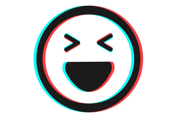 Sorriso Ícone Emoji Ilustração Azul Vermelho Branco Cores — Vetor de Stock