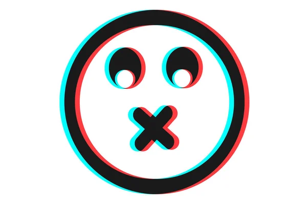 Smile Emoji Icon Illustration Blue Red White Colors — Stock Vector