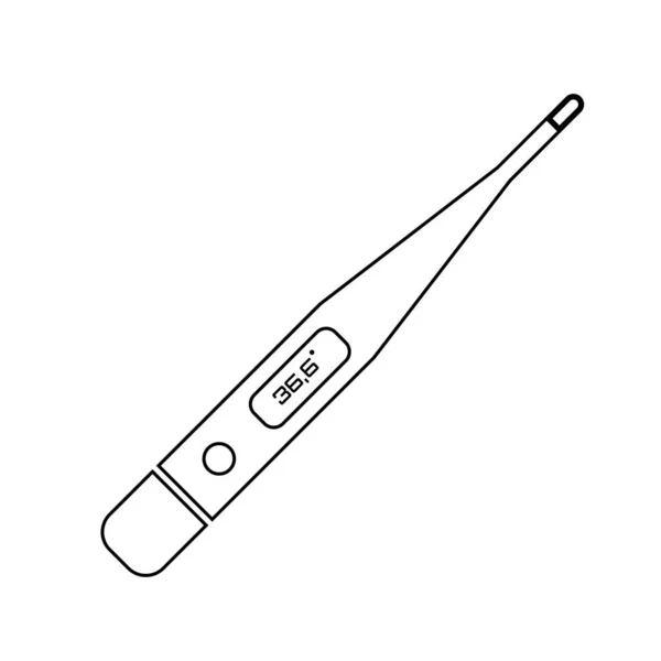 Termometer Enkel Ikon Design Illustration Med Skala — Stock vektor
