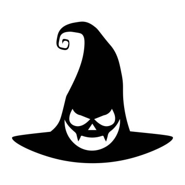 Cadılar Bayramı için eski cadı şapkasının tek bir çizimi