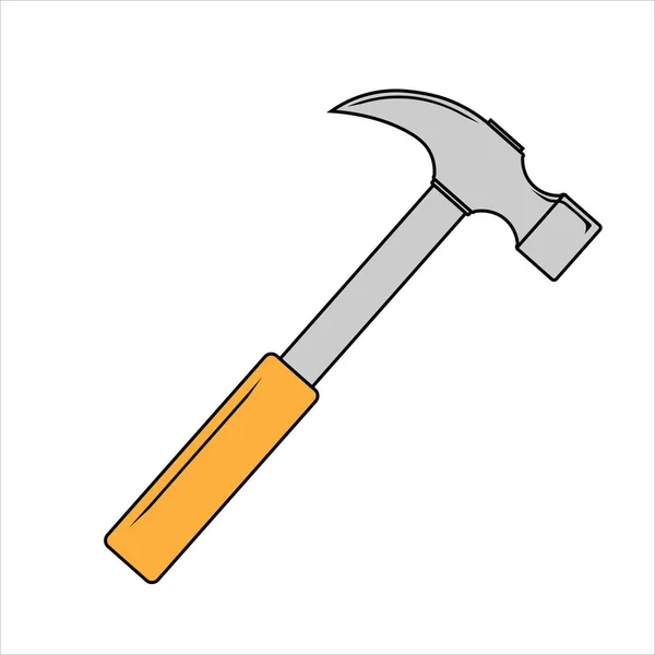 Flache Einfache Illustration Des Einfachen Hammers Für Web Und App — Stockvektor