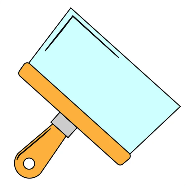 Cuchillo Masilla Icono Plano Construir Reparar Signo Espátula — Vector de stock