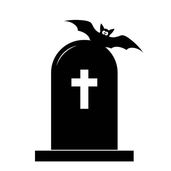 Ilustração Simples Ícone Sepultura Conceito Para Dia Halloween — Vetor de Stock