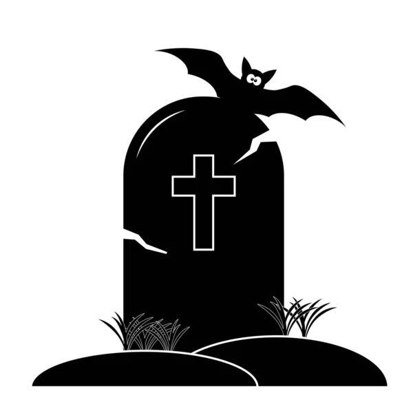 Simple Illustration Grave Icon Concept Halloween Day — Stock Vector