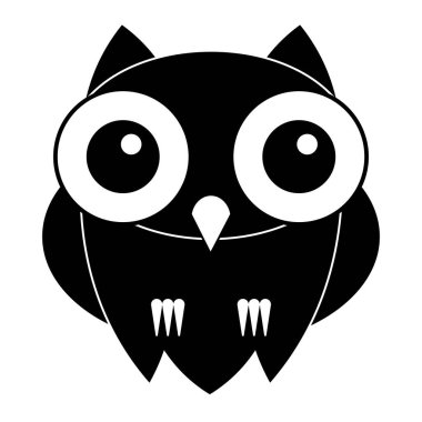 Baykuş simgesinin Cadılar Bayramı için basit bir illüstrasyonu