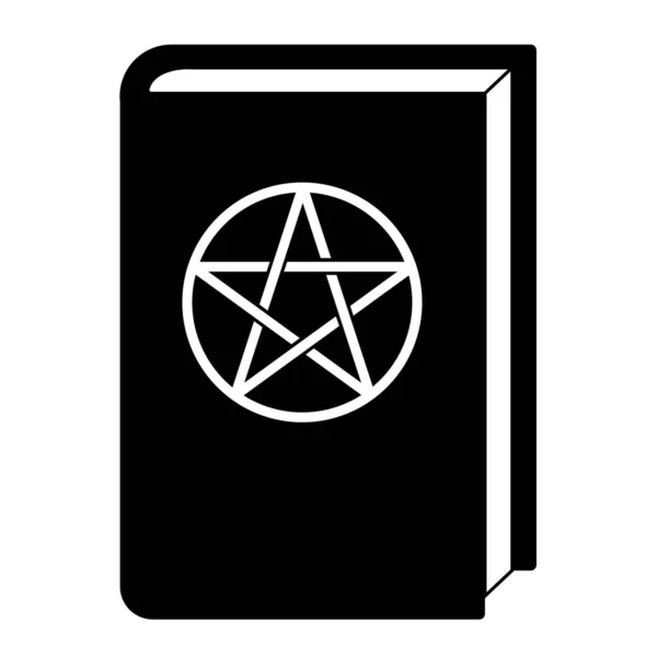 ハロウィンの日のための五角形の概念を持つ本の簡単なイラスト — ストックベクタ