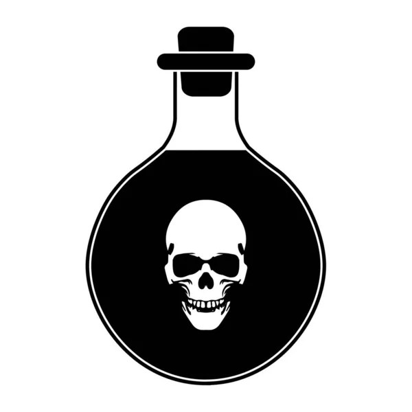 ボトルの毒のシンプルなイラストハロウィンの日のコンセプト — ストックベクタ