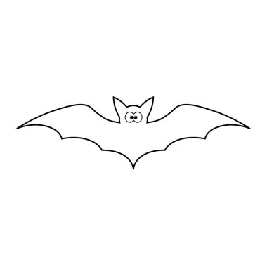 Cadılar Bayramı tebrik kartları için yarasa siluetinin basit bir gösterimi