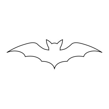 Cadılar Bayramı tebrik kartları için yarasa siluetinin basit bir gösterimi