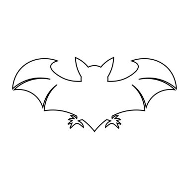 Cadılar Bayramı tebrik kartları için yarasa siluetinin basit bir gösterimi