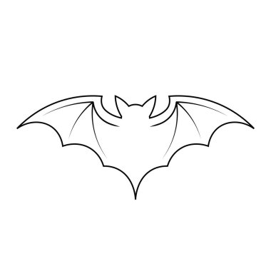 Cadılar Bayramı tebrik kartları için yarasa siluetinin basit bir gösterimi