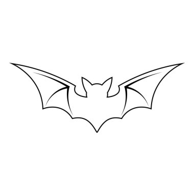 Cadılar Bayramı tebrik kartları için yarasa siluetinin basit bir gösterimi