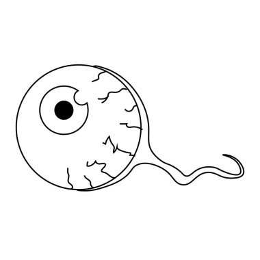 Cadılar Bayramı için göz küresi kavramının basit illüstrasyonu